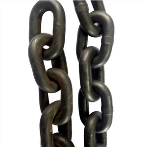 سلسلة ربط من سبيكة فولاذية ، تصنيع سلسلة G 80 25 * 75mm سلسلة رفع سوداء
